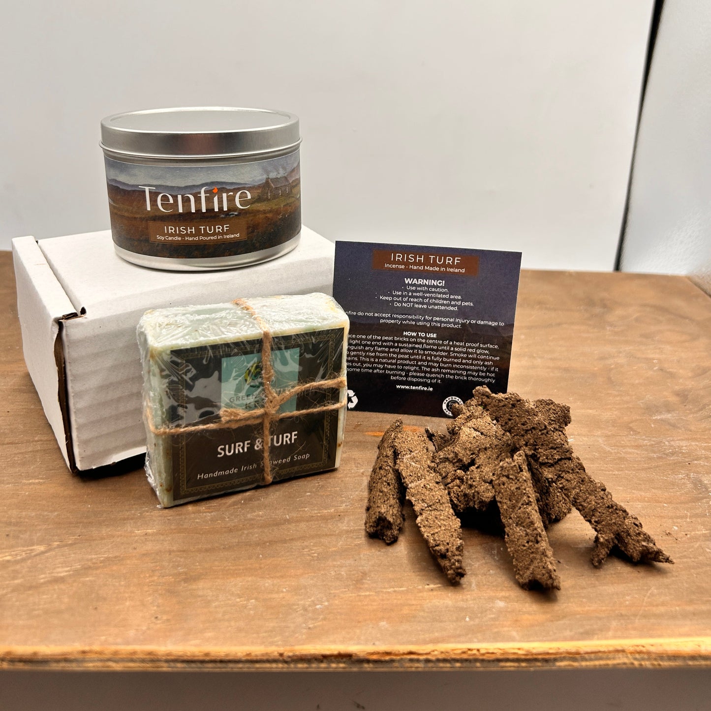 Irish Turf Peat Gift Set Bundle: Incense, Candle, and Peat Moss Soap