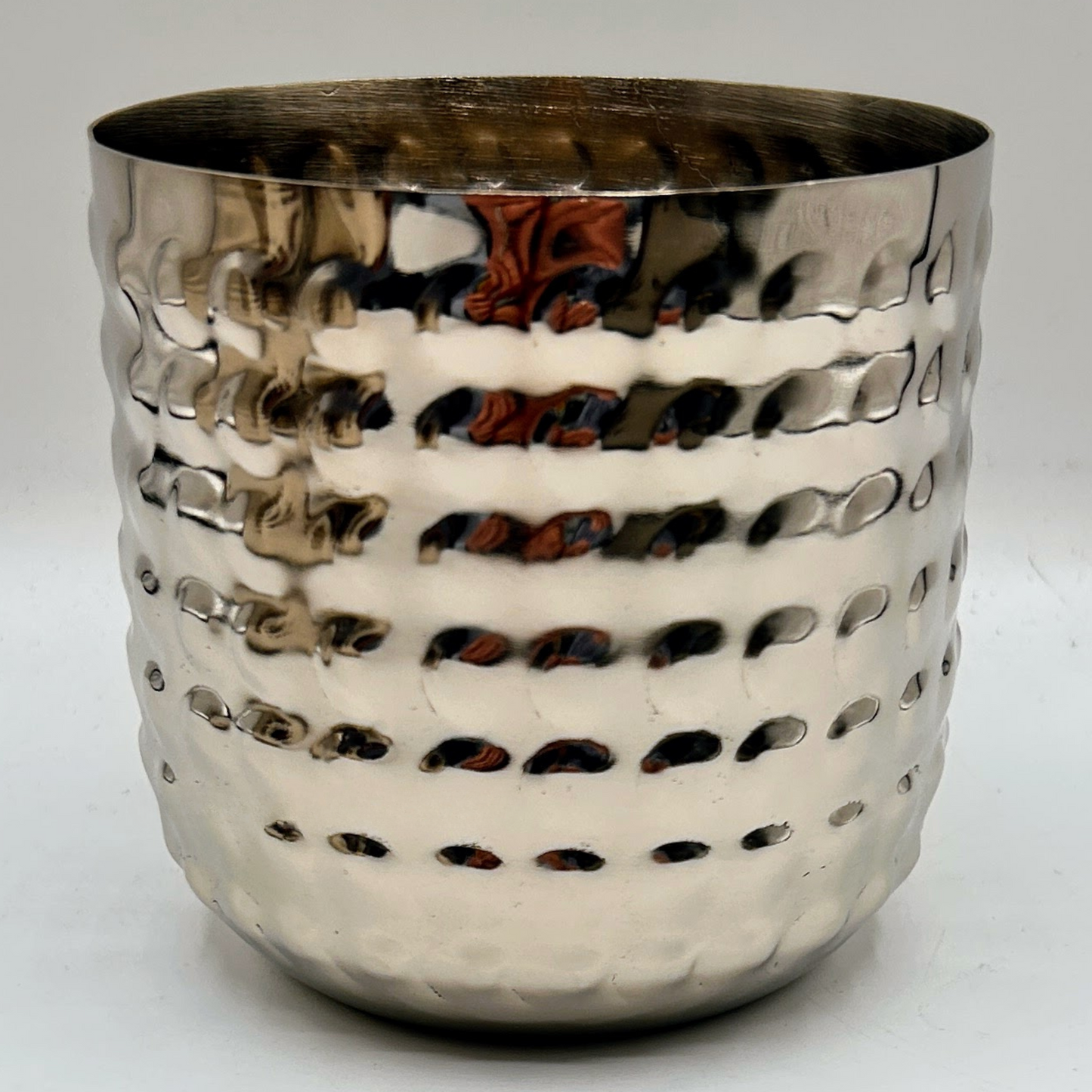bumpy silver candle vessel