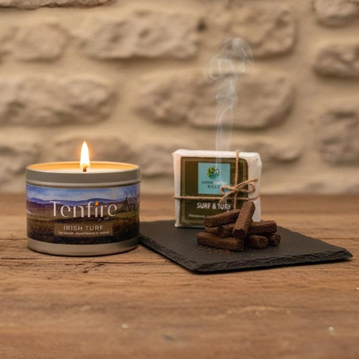 Irish Turf Peat Gift Set Bundle: Incense, Candle, and Peat Moss Soap