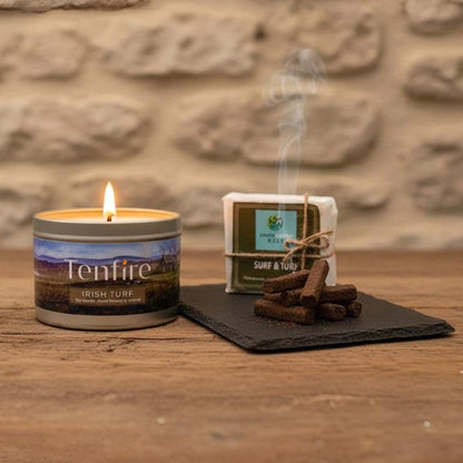 Irish Turf Peat Gift Set Bundle: Incense, Candle, and Peat Moss Soap