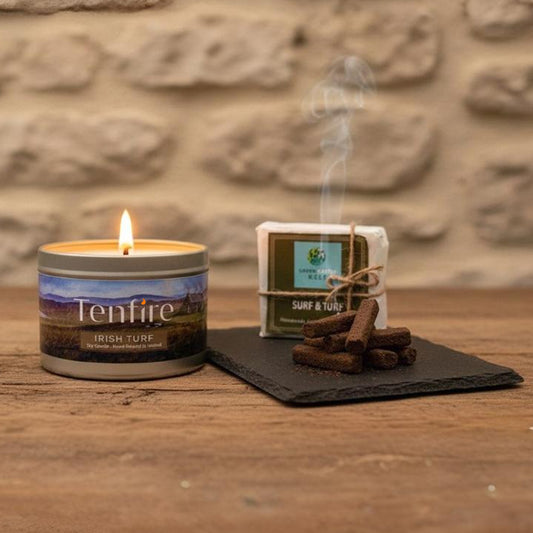 Irish Turf Peat Gift Set Bundle: Incense, Candle, and Peat Moss Soap