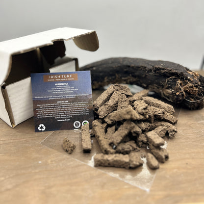 Irish Turf Incense lay out on table